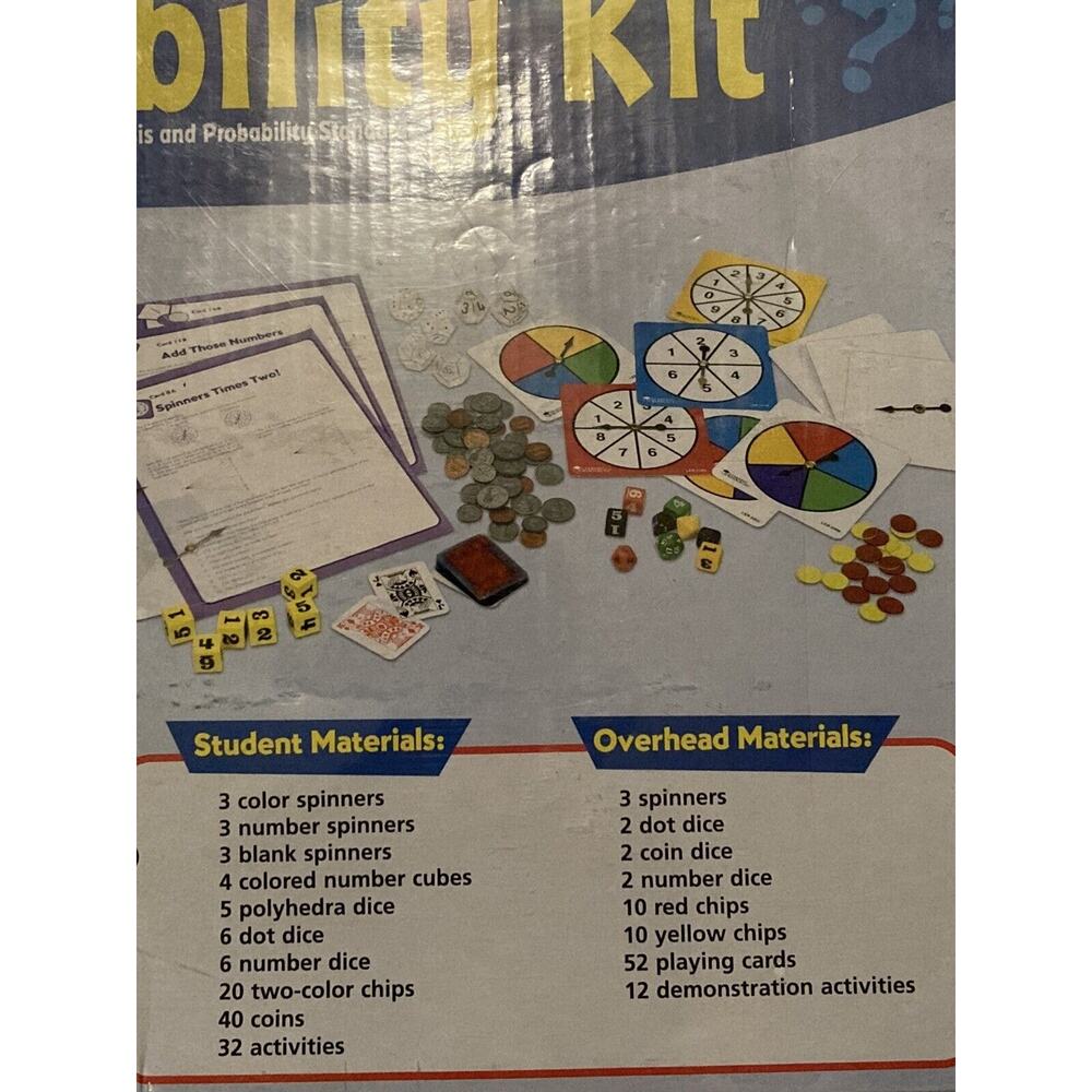 Learning Resources Deluxe‎ Probability Kit Game NCTM Data Analysis Standards NEW - Picture 5 of 5